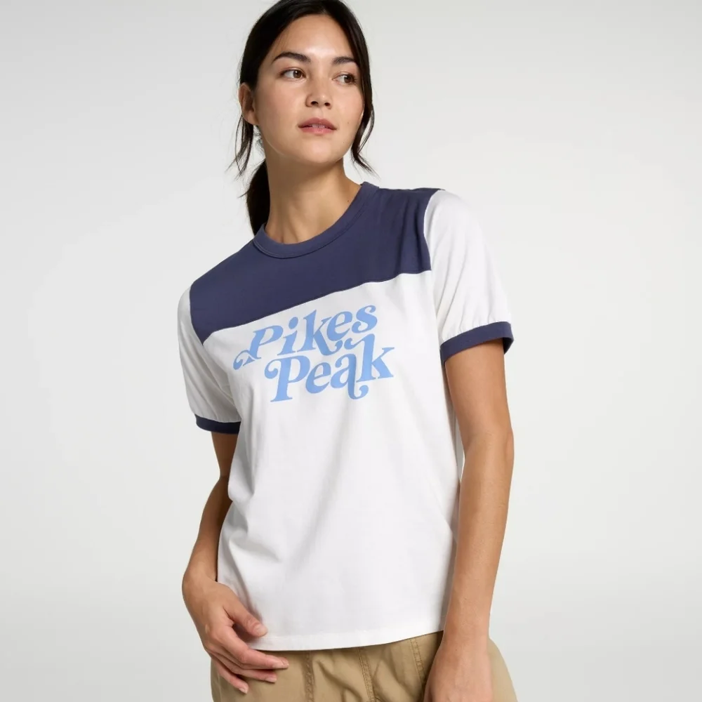 Pike's Peak Alpine Design Ringer Tee Shirt - Picture 1 of 10